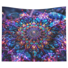Load image into Gallery viewer, Psychedelic Tapestry of Purple Lighted Mandala teelaunch