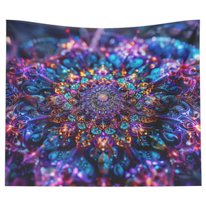 Psychedelic Tapestry of Purple Lighted Mandala teelaunch